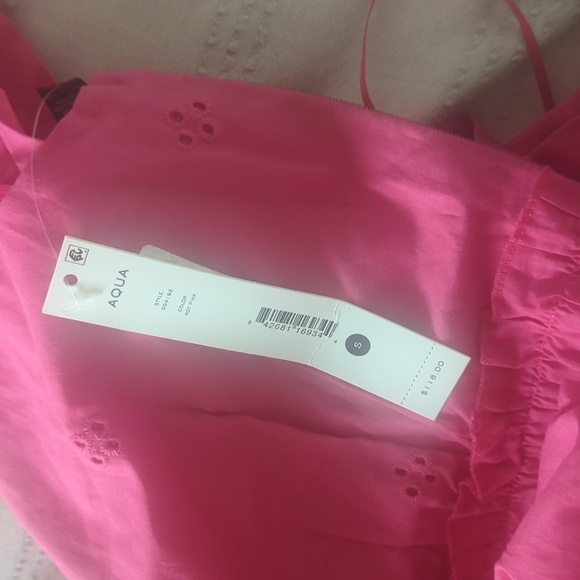 Aqua Eyelet Hot Pink  Dress - Picture 3 of 3